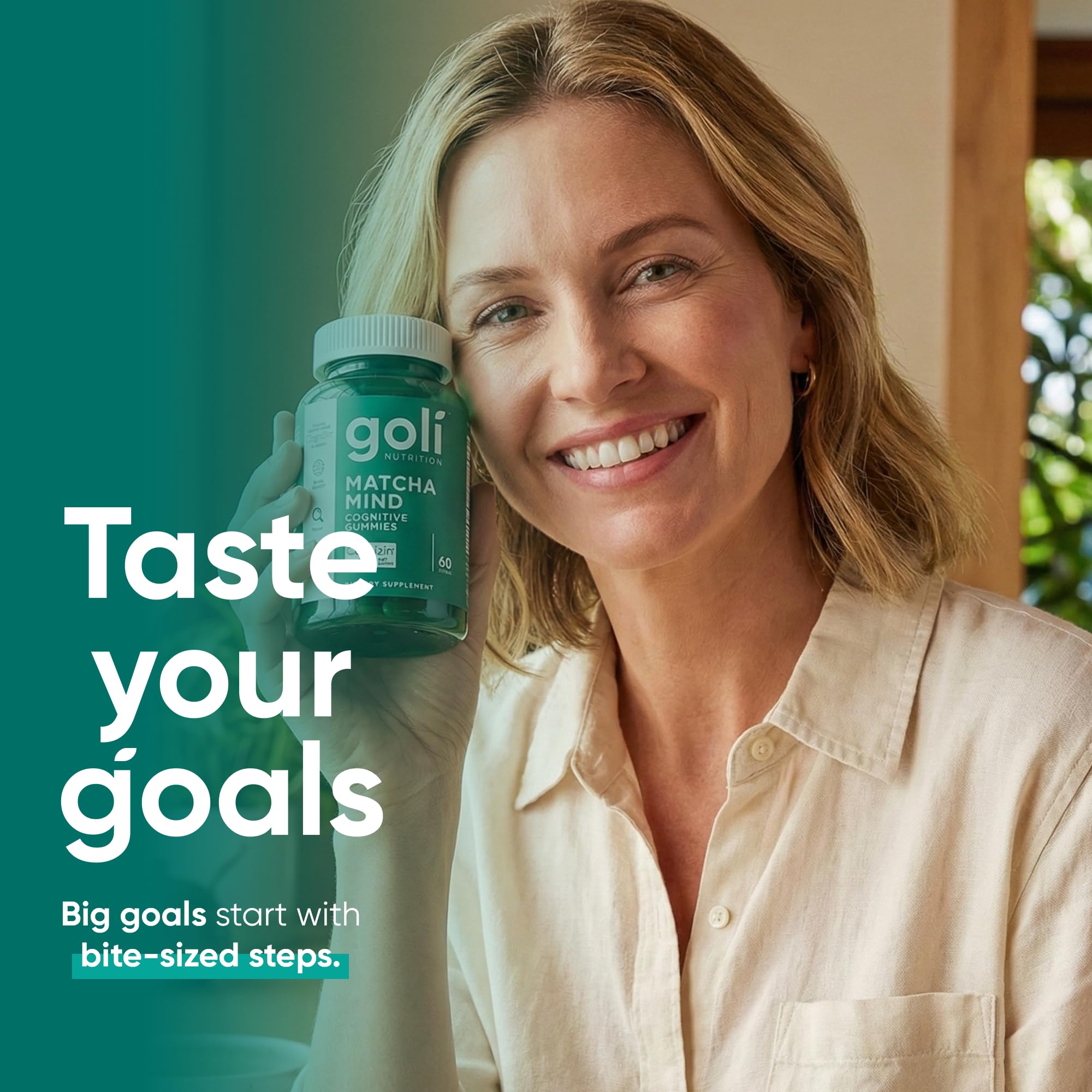 Goli Matcha Mind Gummies - 180 Count - Green Tea Leaves Powder with Cognizin for Focus, Attention and Brain Health, Vegan, Non-GMO, Gluten-Free & Gelatin Free.