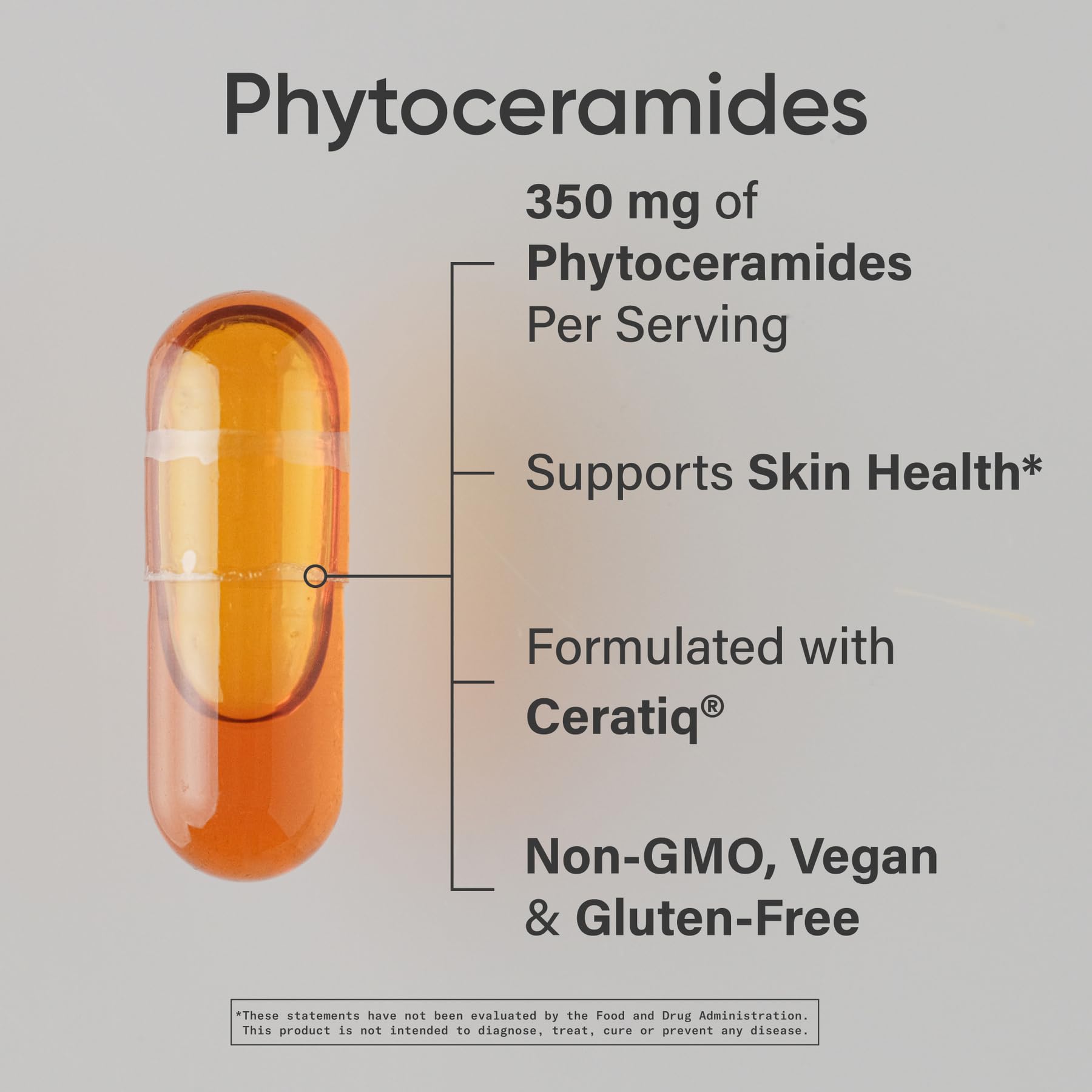 Sports Research® Phytoceramides 350 mg per Veggie Capsule - Plant Derived Ceramides for Healthy Skin and Hydration - Made with Ceratiq® · Non-GMO · Vegan Friendly - 60 Count