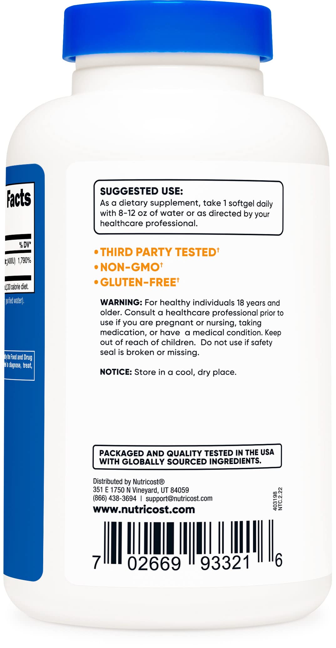 Nutricost Vitamin E 400 IU, 240 Softgel Capsules (2 Bottles)