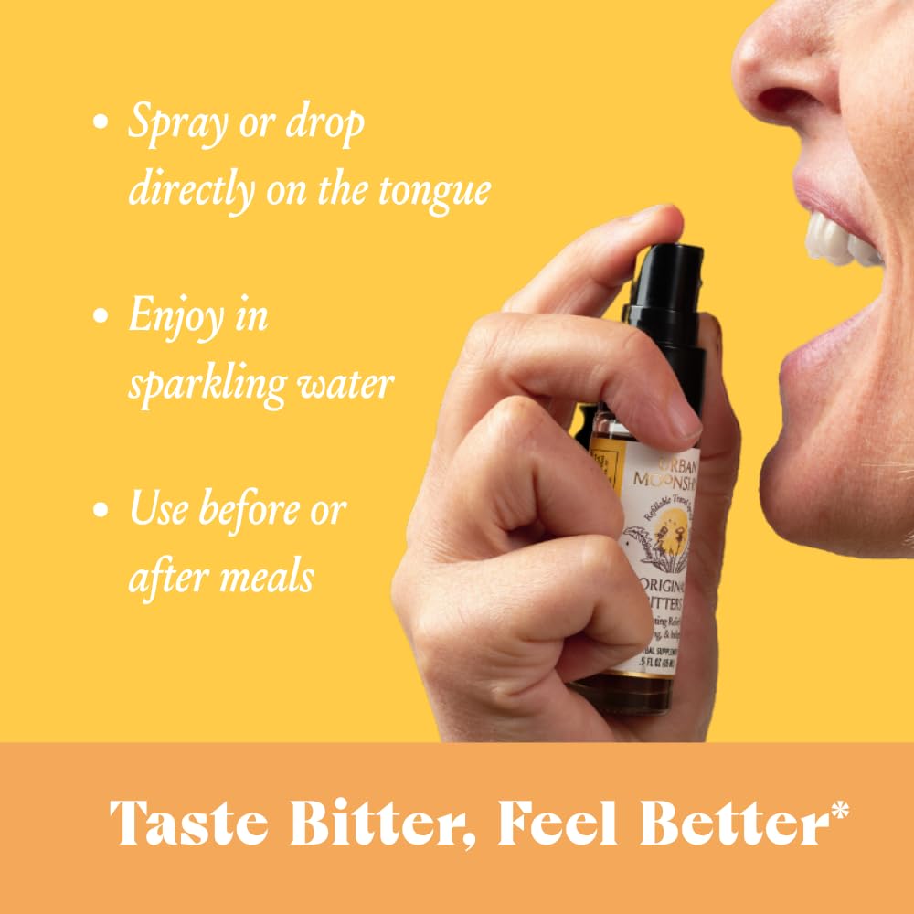 Urban Moonshine Original Digestive Bitters - Debloat - Gut Health - Appetite Regulation - Digestive Support - Certified Organic - Dandelion Root - Burdock Root - 2 Fl Oz