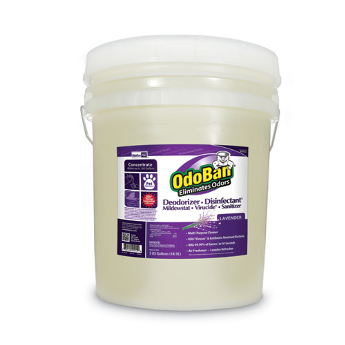 Concentrated Odor Eliminator And Disinfectant, Lavender Scent, 5 Gal Pail