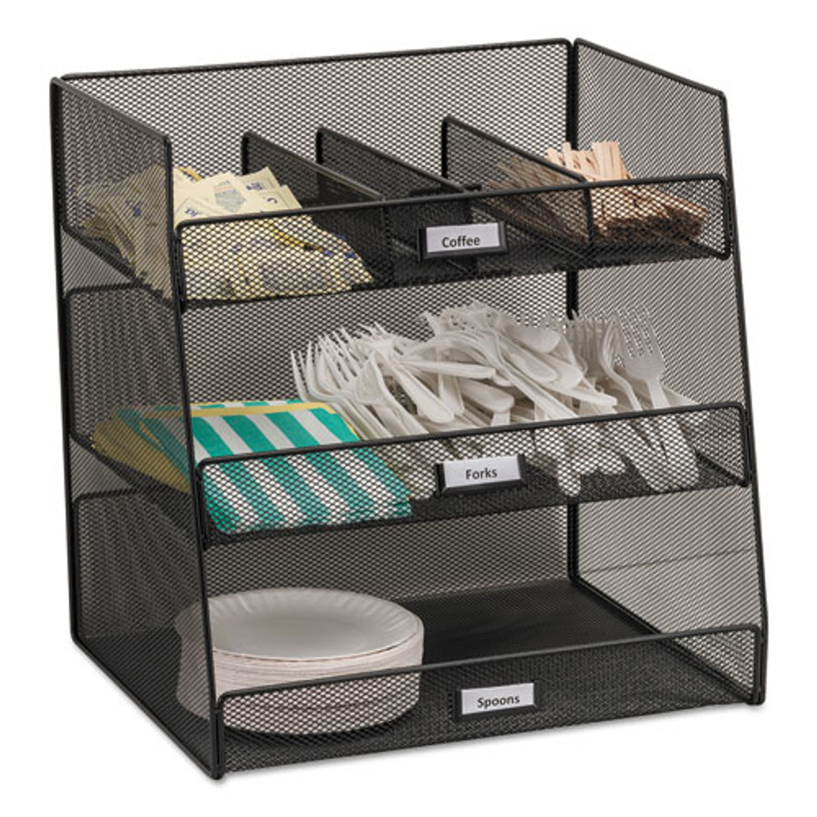 Safco Onyx Breakroom Organizers, 3 Compartments