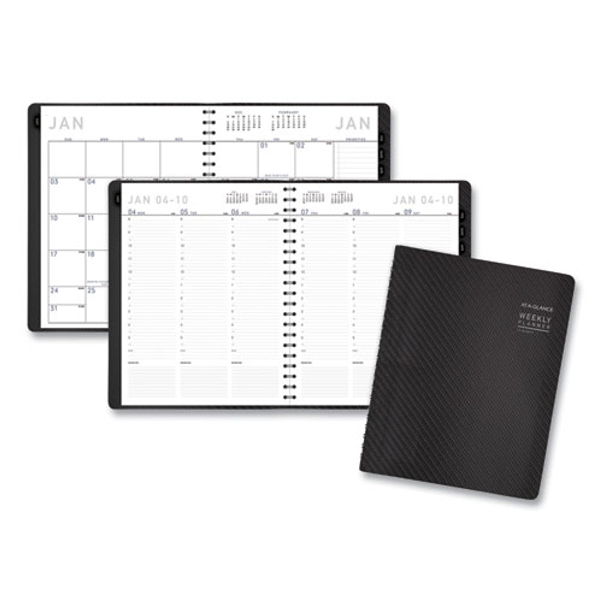 At-A-Glance® Contemporary Weekly/Monthly Planner, Vertical-Column Format, 11 x 8.25, Graphite Cover, 12-Month (Jan to Dec): 2022, Pack of 1