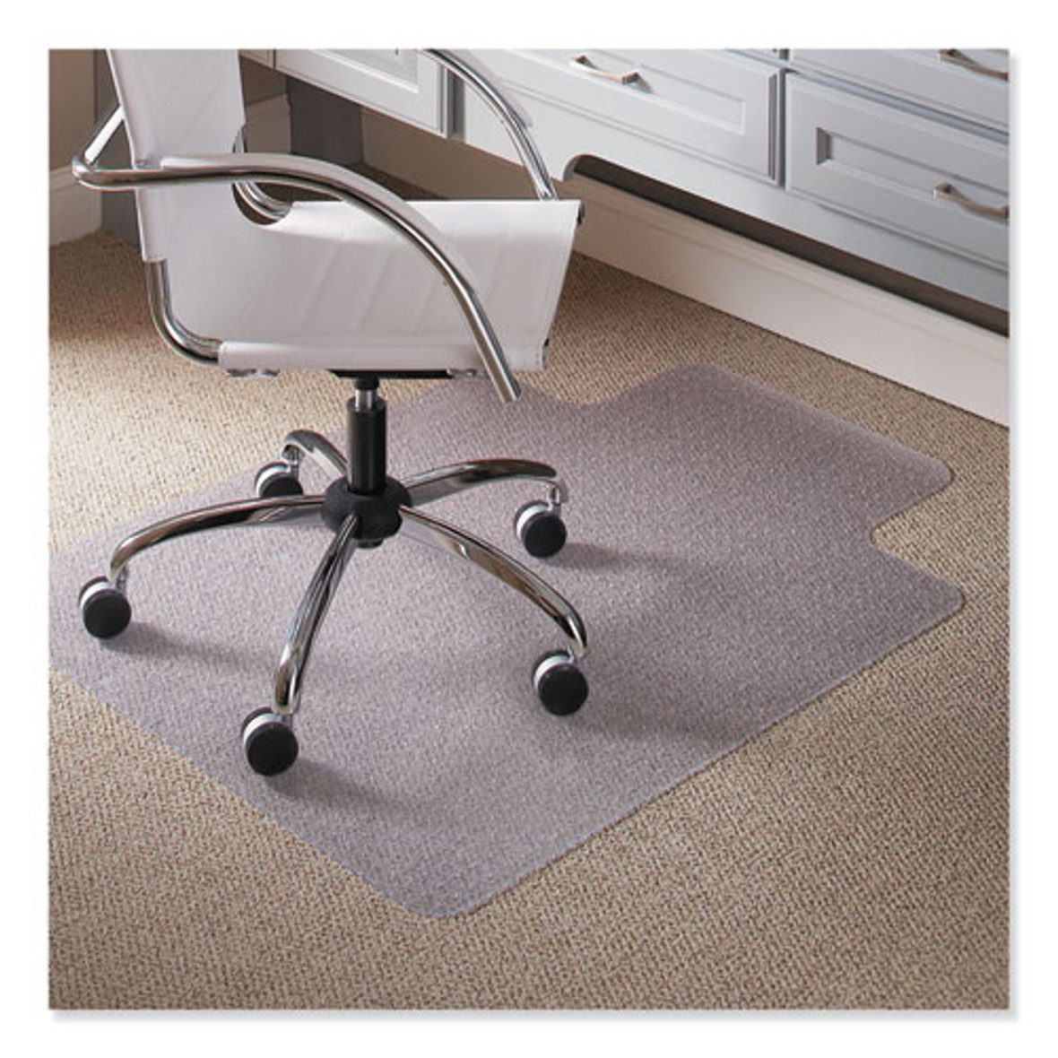 ES Robbins® Task Series AnchorBar Chair Mat For Carpet Up To 0.25", 45 x 53, Clear, 1 Each/Carton