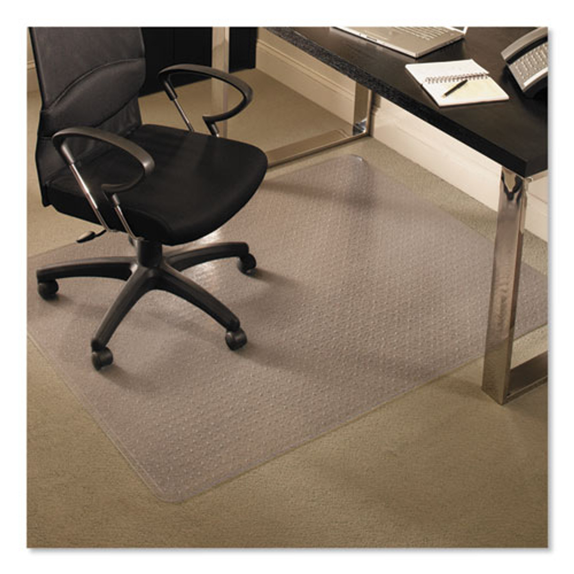 ES Robbins® EverLife Chair Mats For Medium Pile Carpet, Rectangular, 46 x 60, Clear, 1 Each/Carton