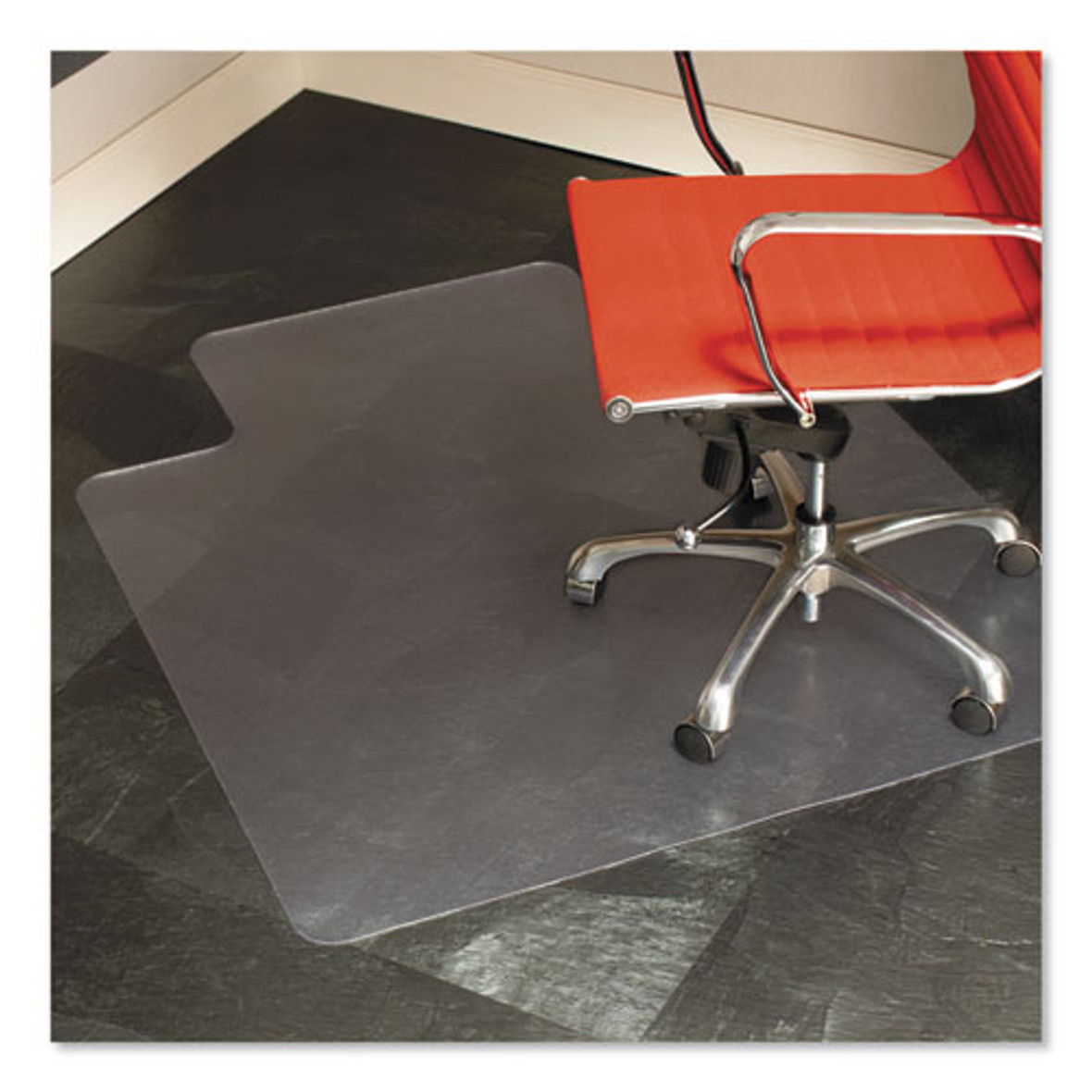 ES Robbins® Multi-Task Series Chair Mat For Hard Floors, Heavier Use, 45 x 53, Clear, 1 Each/Carton