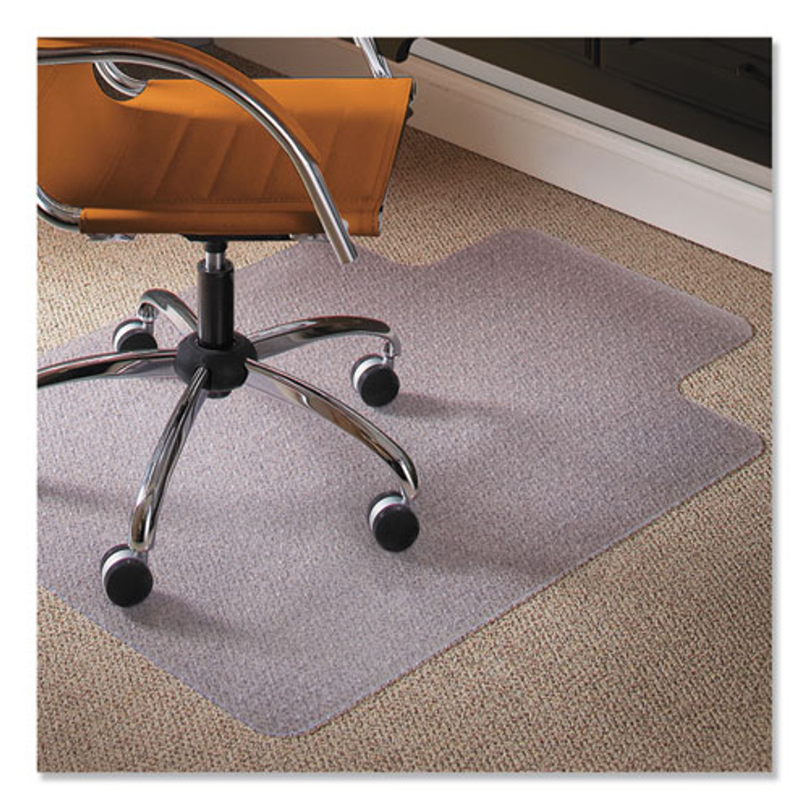 ES Robbins® Natural Origins Chair Mat with Lip For Carpet, 45 x 53, Clear, 1 Each/Carton