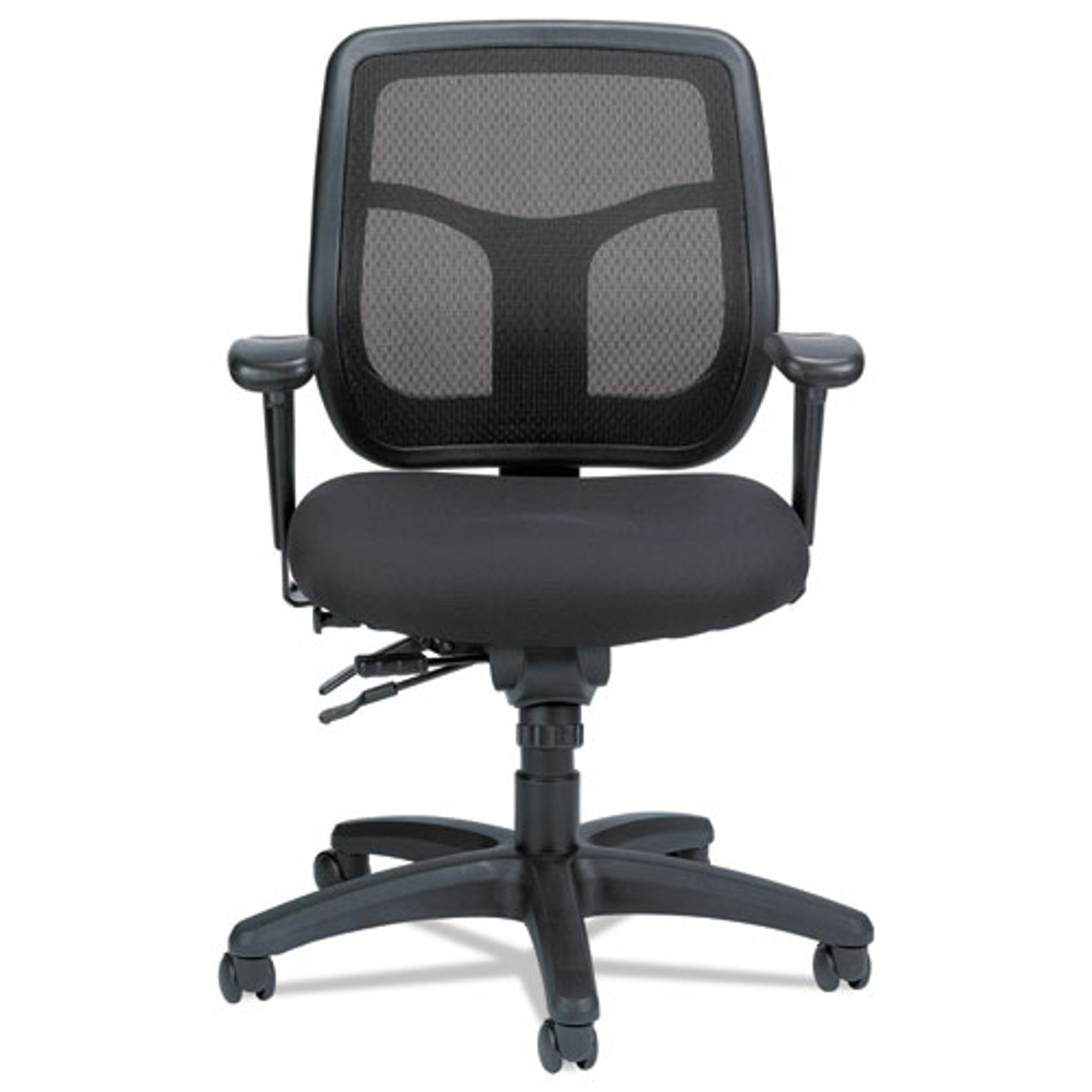 Eurotech Apollo Multi-function Mesh Task Chair, Supports Up to 250 lb, 18.9" to 22.4" Seat Height, Silver Seat/Back, Black Base, 1 Each/Carton