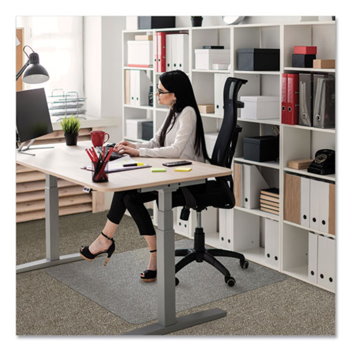 Floortex® Cleartex Ultimat Polycarbonate Chair Mat For Low/Medium Pile Carpet, 48 x 60, Clear, 1 Each/Carton