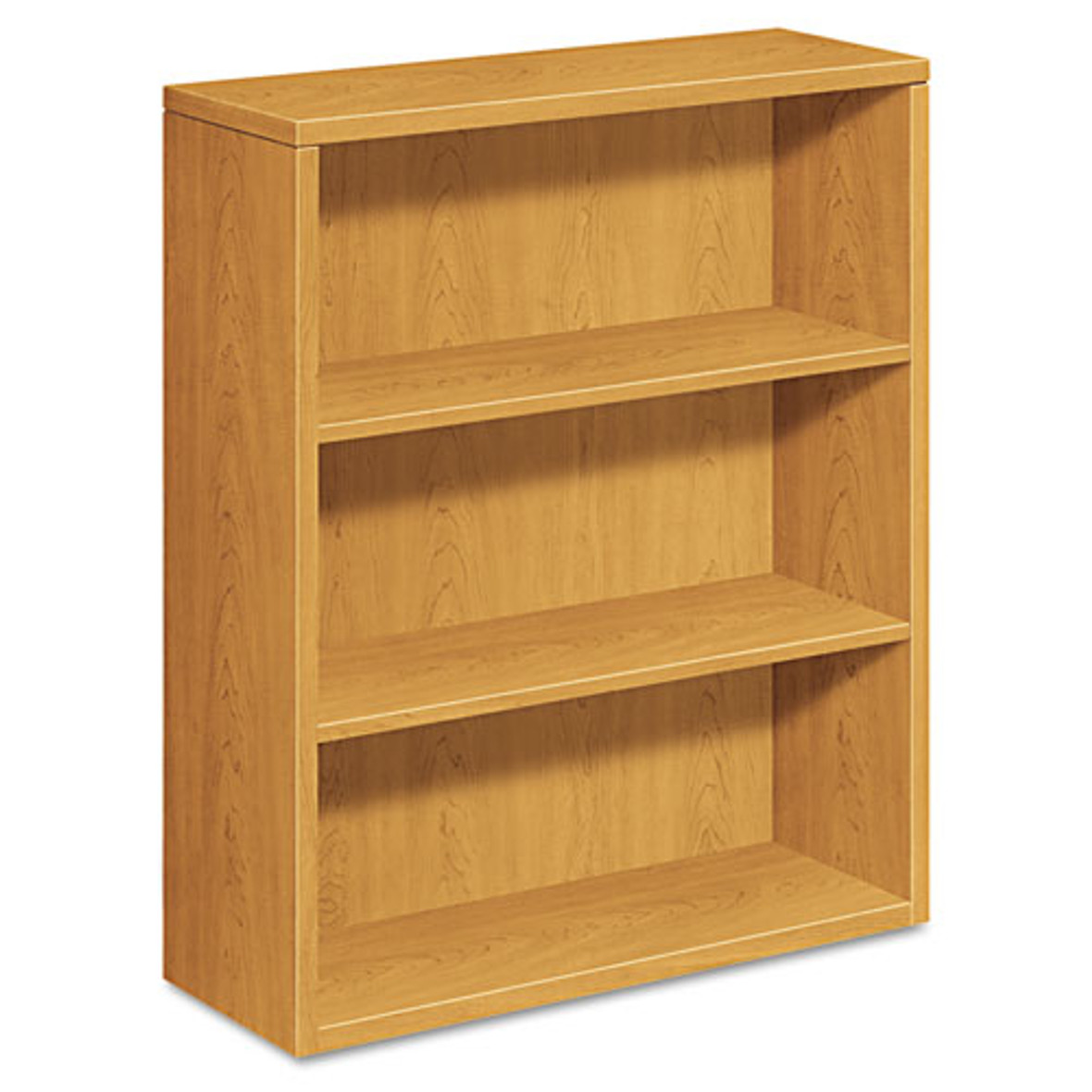 HON® 10500 Series Laminate Bookcase, Three-shelf, 36w x 13-1/8d x 43-3/8h, Harvest, 1/Carton
