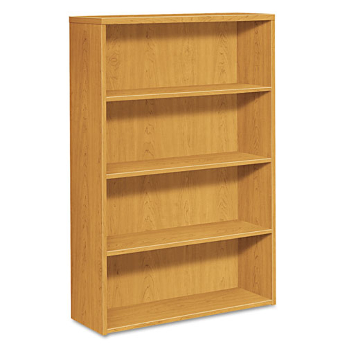 HON® 10500 Series Laminate Bookcase, Four-shelf, 36w x 13-1/8d x 57-1/8h, Harvest, 1/Carton