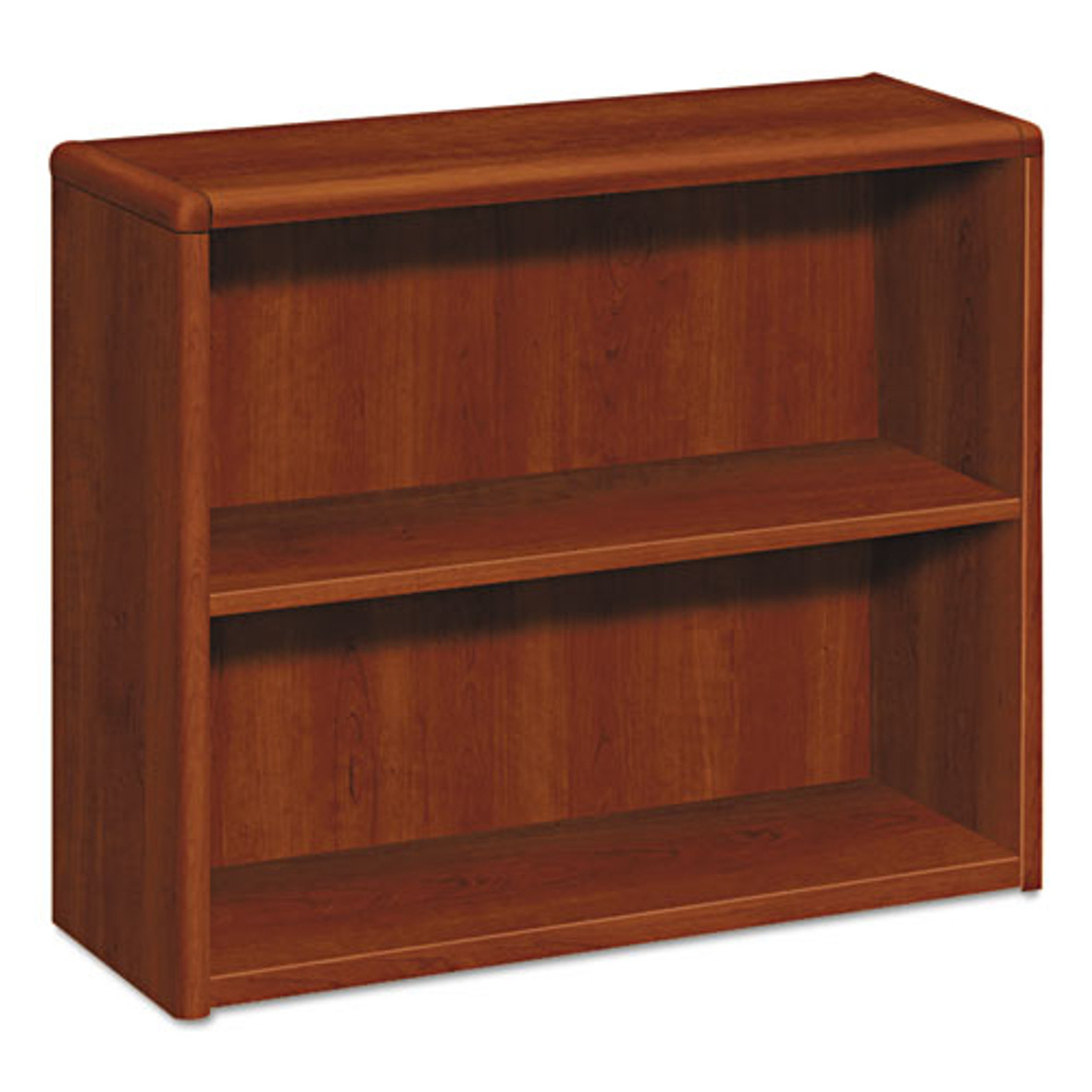 HON® 10700 Series Wood Bookcase, Two Shelf, 36w x 13 1/8d x 29 5/8h, Cognac, 1/Carton