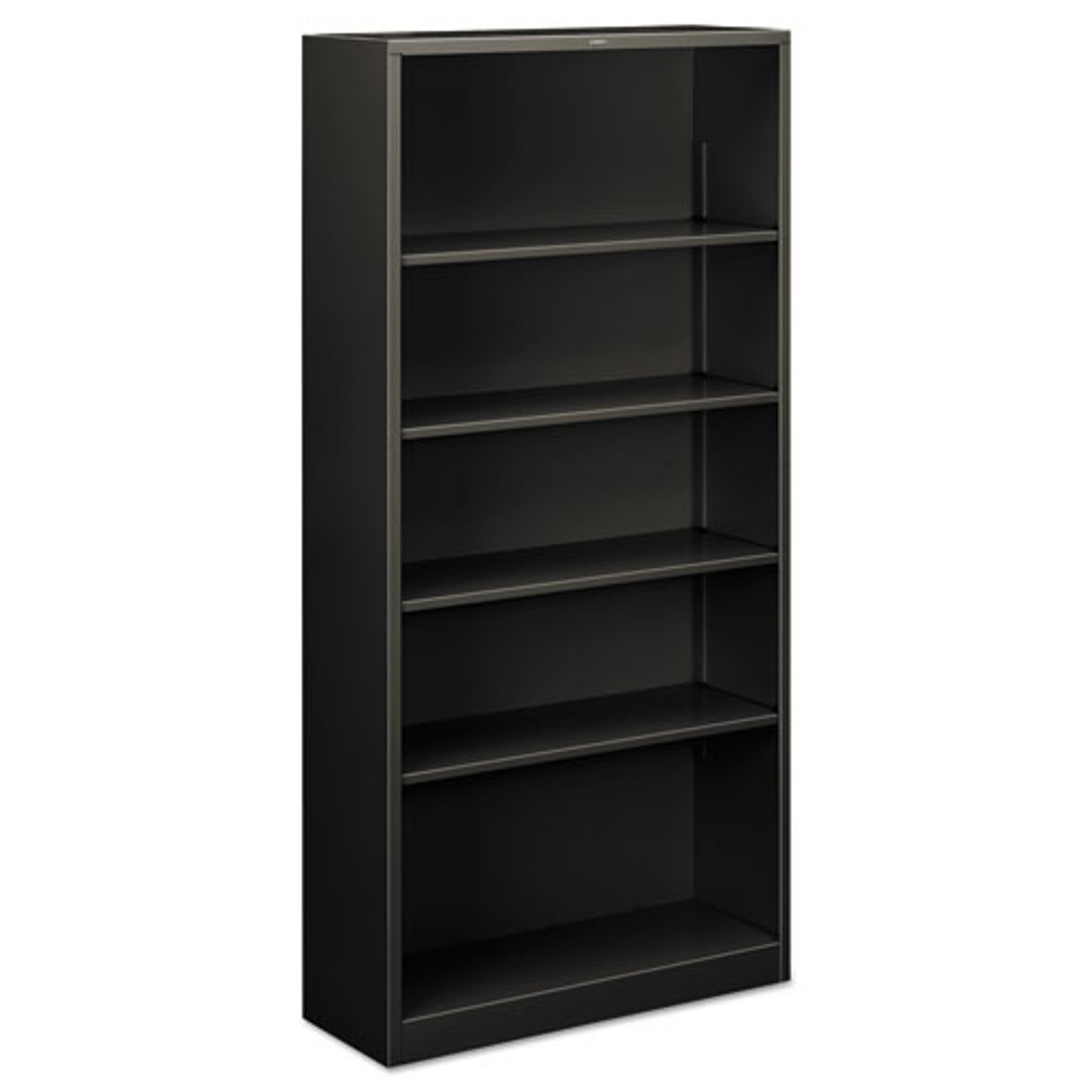 HON® Metal Bookcase, Five-shelf, 34-1/2w X 12-5/8d x 71h, Charcoal (Pack of 1)