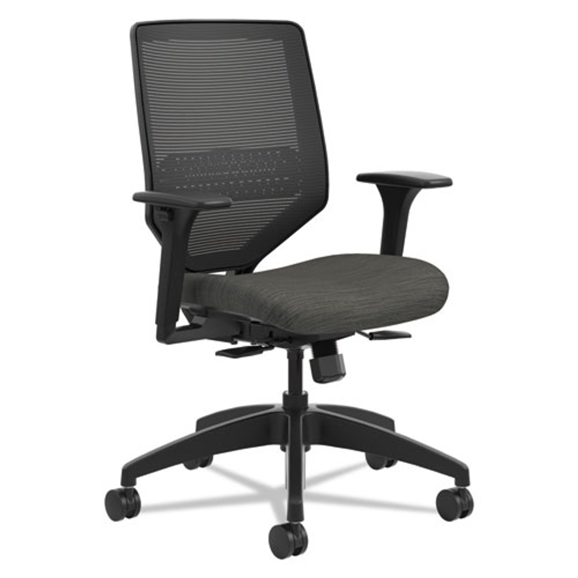 HON® Solve Series Mesh Back Task Chair, Supports Up to 300 lb, 16" To 22" Seat Height, Ink Seat, Black Back/base (Pack of 1)