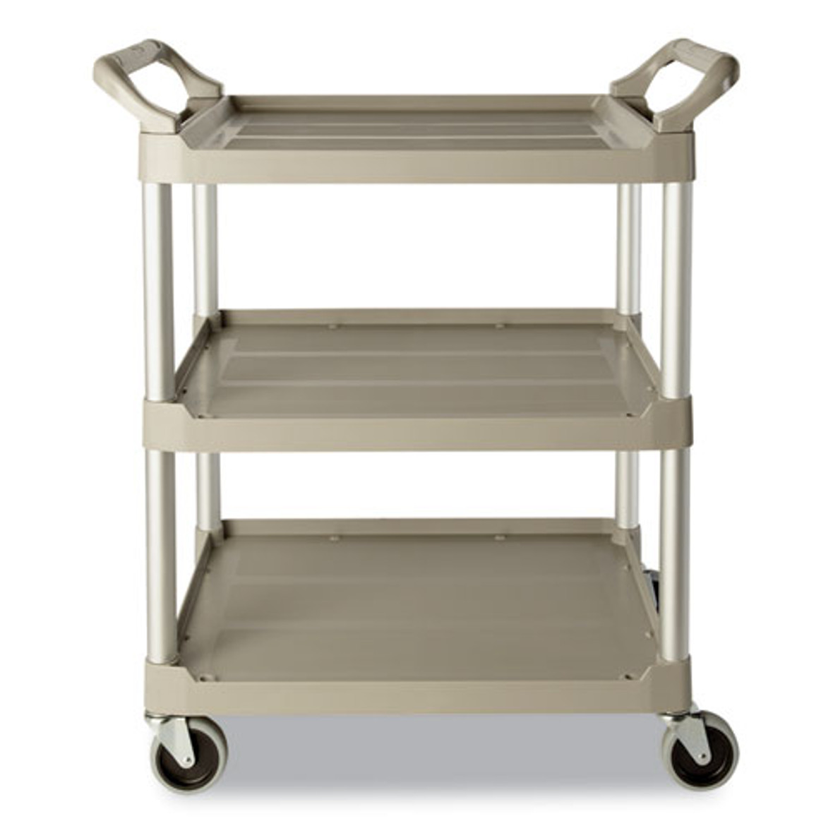 Rubbermaid® Service Cart, 200-lb Capacity, Three-shelf, 18.63w x 33.63d x 37.75h, Off-White (Pack of 1)