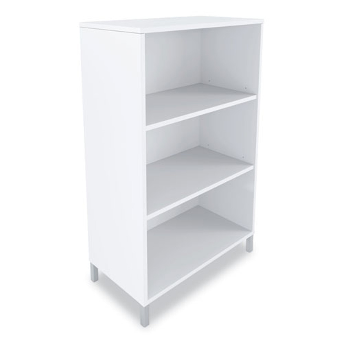 Union & Scale™ Essentials Laminate Bookcase, Three-shelf, 28 x 15 x 45.6, White, Pack of 2