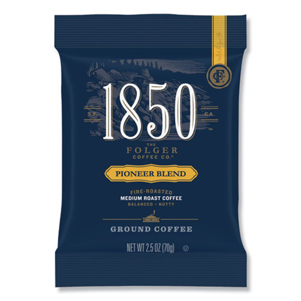 1850 Coffee Fraction Packs, Pioneer Blend, Medium Roast, 2.5 Oz Pack, 24 Packs/Carton