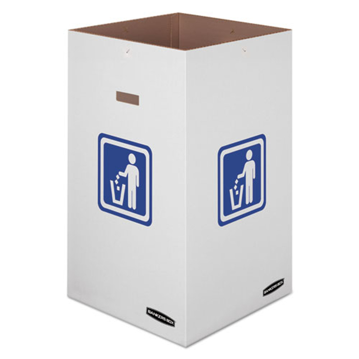 Bankers Box Waste and Recycling Bin, 42 gal, White, 10/Carton