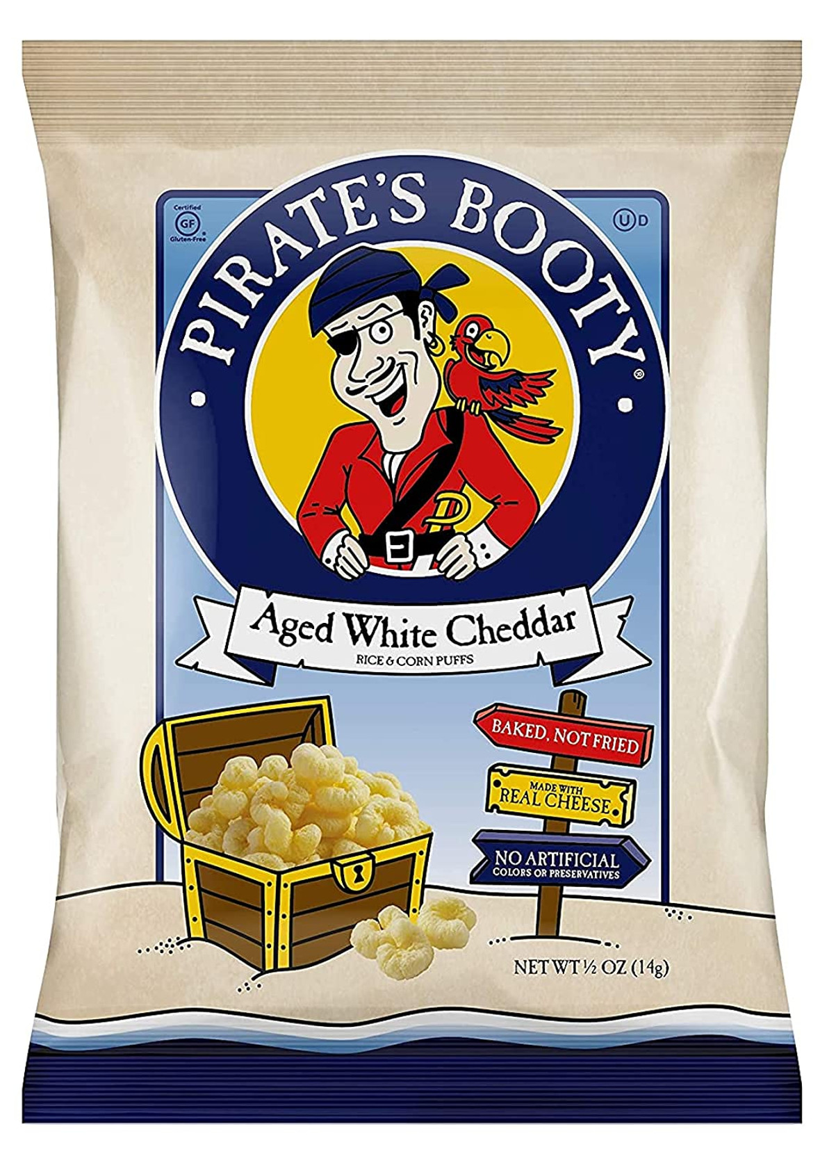 Pirate s Booty Aged White Cheddar Cheese Puffs, .5 Oz (Pack of 60)