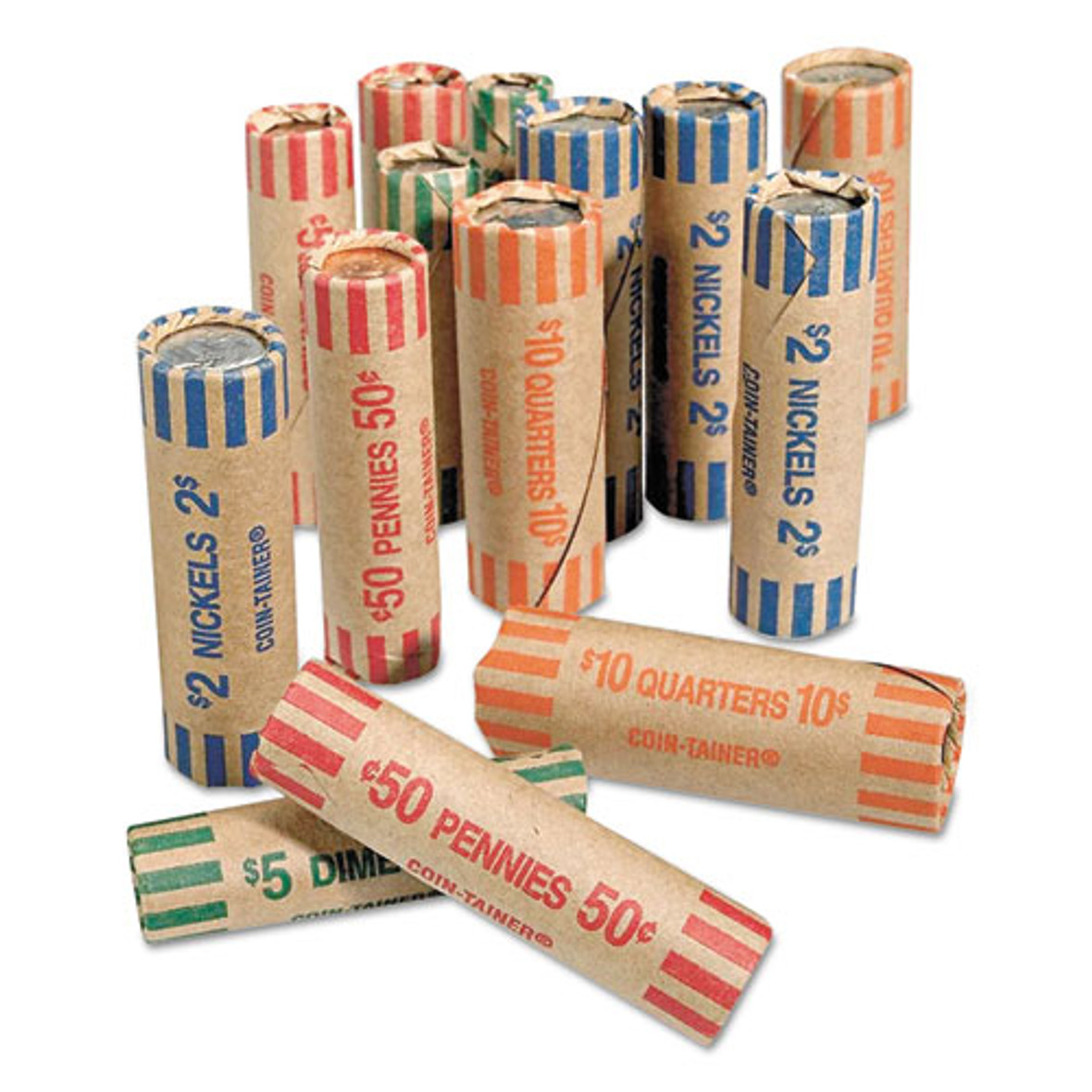 Pap-R Products Preformed Tubular Coin Wrappers, Nickels, $2, 1000 Wrappers per Box