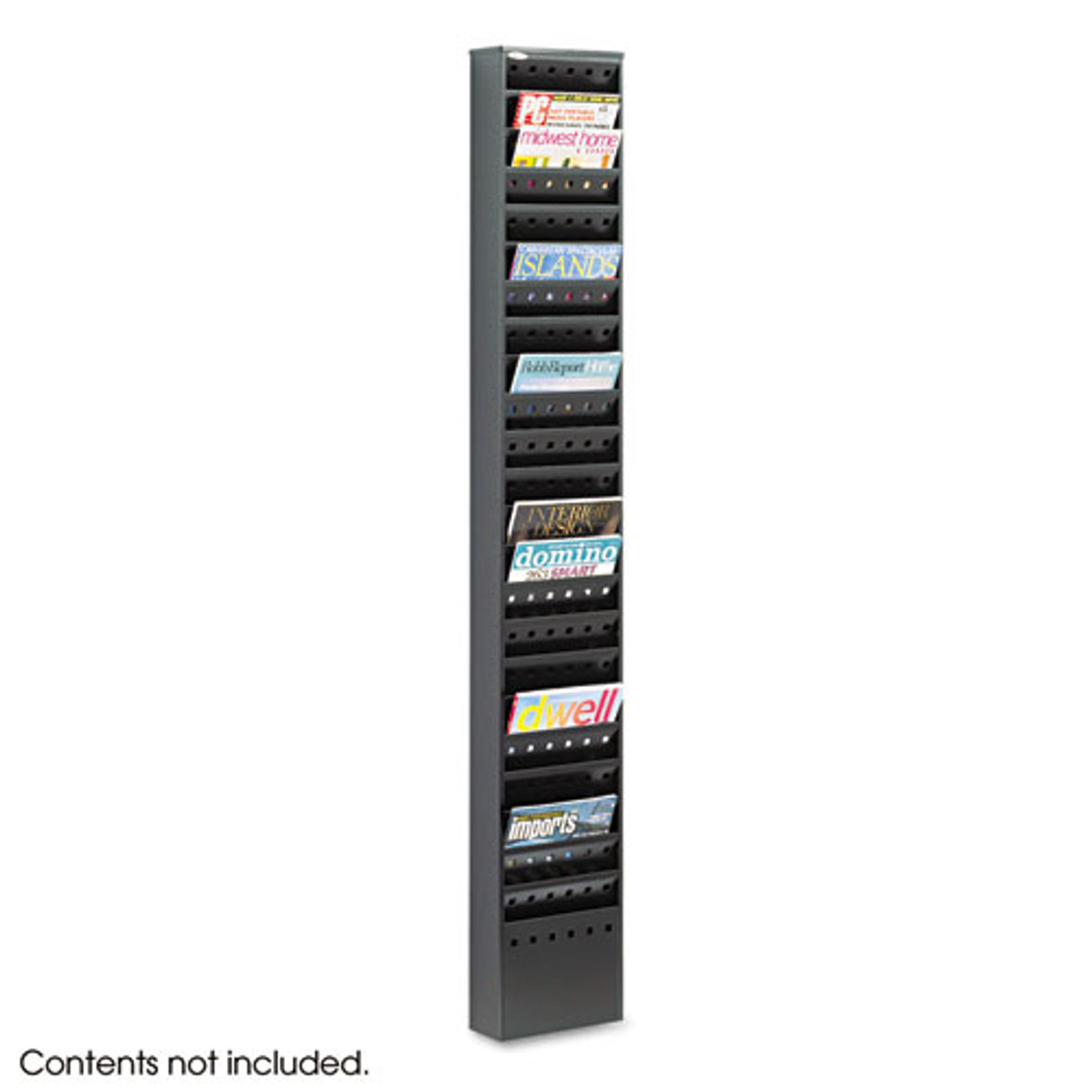 Safco® Steel Magazine Rack, 11 Compartments, 10w x 4d x 36.25h, Gray