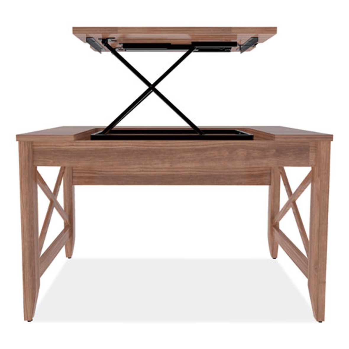 Alera® Sit-to-stand Table Desk, 47.25" x 23.63" x 29.5" To 43.75", Modern Walnut, 1 Each/Carton