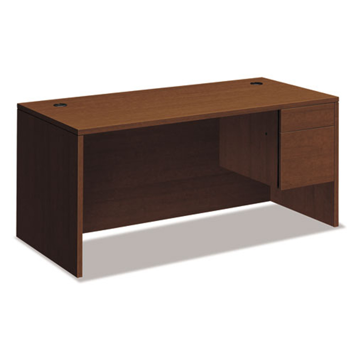 HON® 10500 Series "L" Workstation Right Pedestal Desk With 3/4 Height Pedestal, 72" x 36" x 29.5", Mahogany, 1 Each/Carton