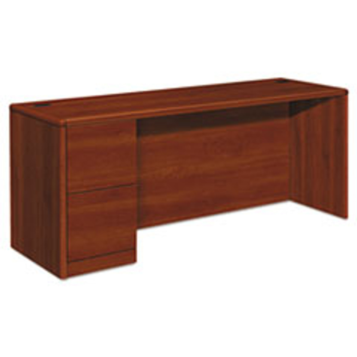 HON® 10700 Series Left Pedestal Credenza, 72w x 24d x 29.5h, Cognac, 1 Each/Carton