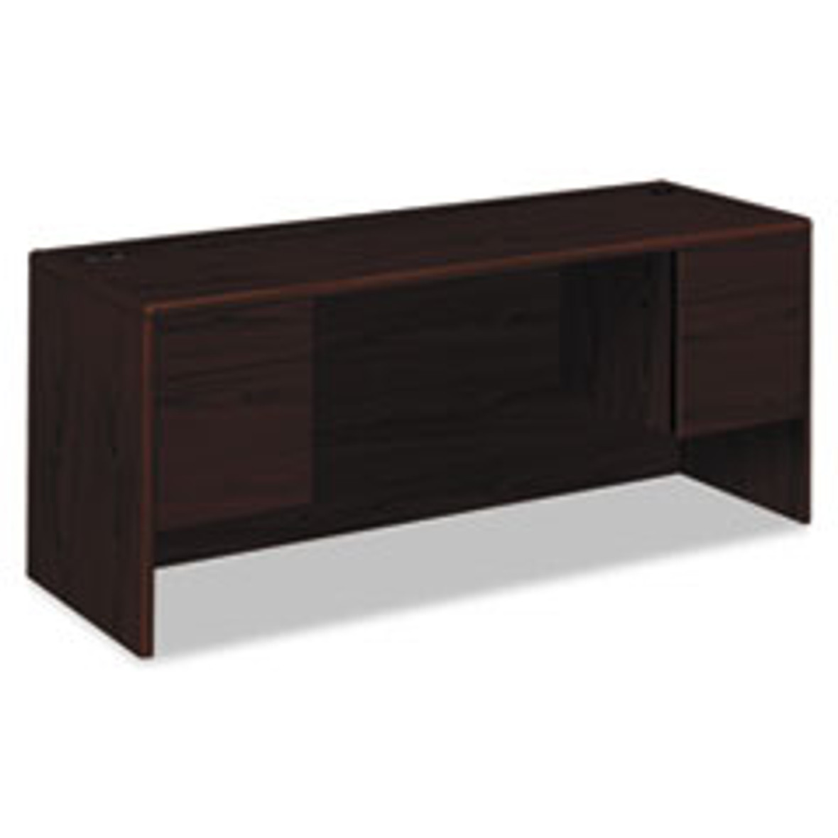 HON® 10700 Kneespace Credenza, 3/4 Height Pedestals, 72w x 24d x 29.5h, Mahogany, 1 Each/Carton