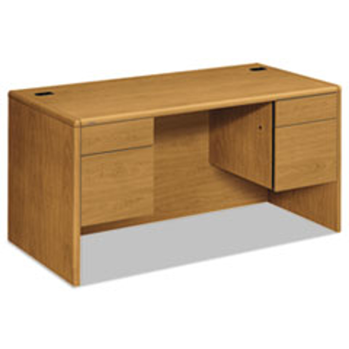 HON® 10700 Series Double Pedestal Desk With Three-Quarter Height Pedestals, 60" x 30" x 29.5", Harvest, 1 Each/Carton