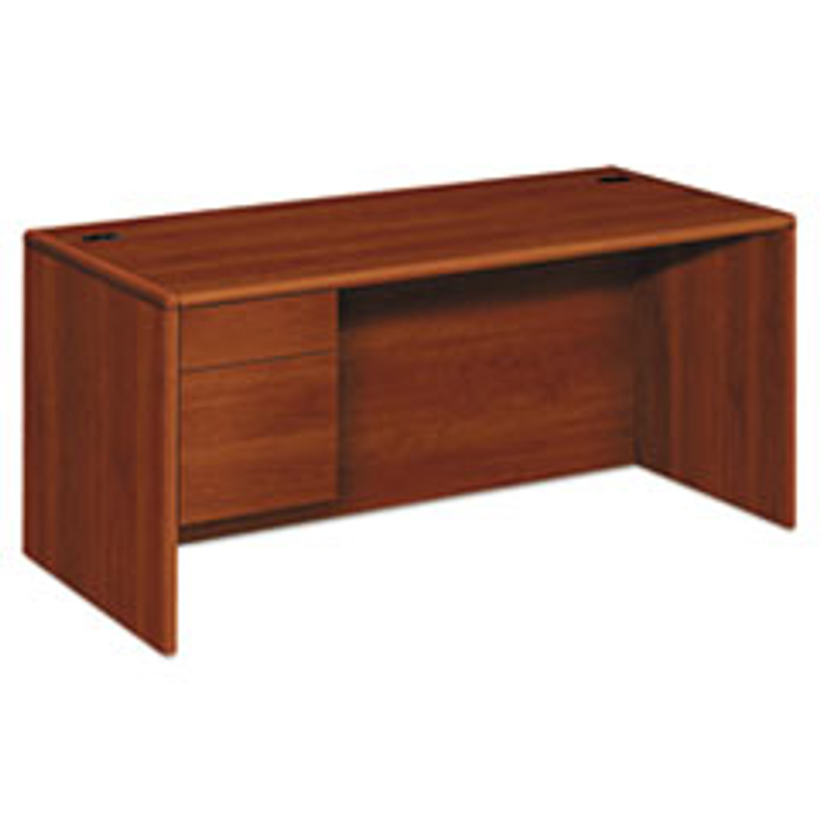 HON® 10700 Series "L" Workstation Desk With Three-Quarter Height Pedestal On Left, 66" x 30" x 29.5", Cognac, 1 Each/Carton