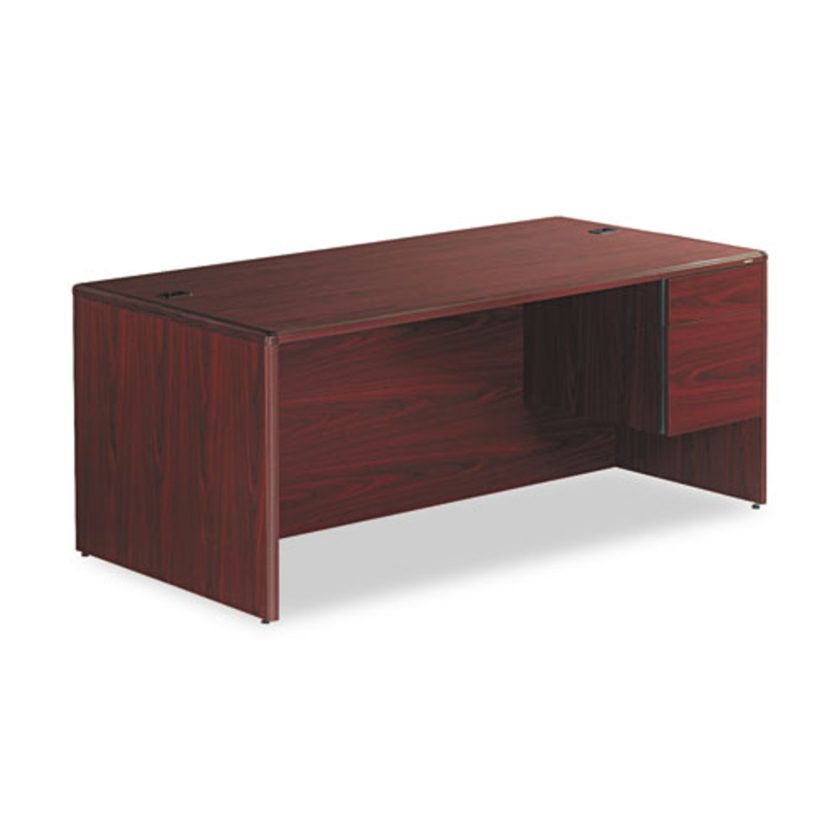 HON® 10700 Series Single Pedestal Desk With Three-Quarter Height Right Pedestal, 48" x 30" x 29.5", Cognac, 1 Each/Carton