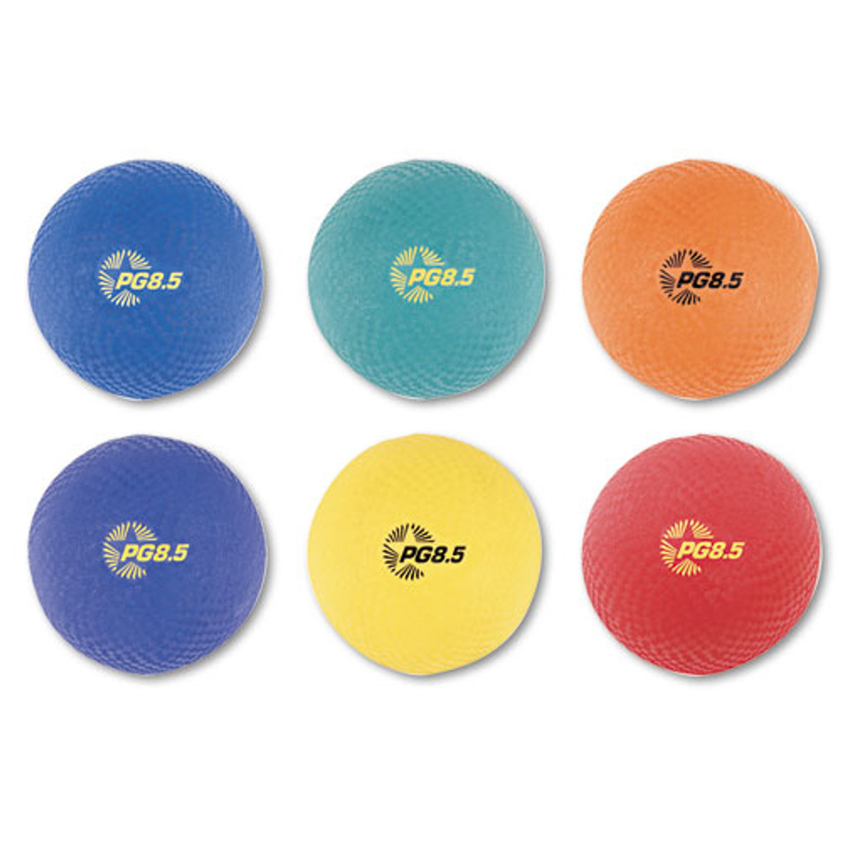 Playground Ball Set, 8.5" Diameter, Assorted Colors, 6/set