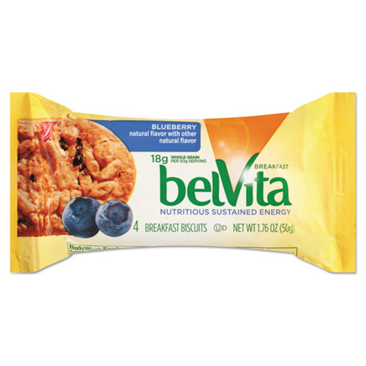 Nabisco Belvita Breakfast Biscuits, Blueberry, 1.76 Oz Pack, 25 Packs/box