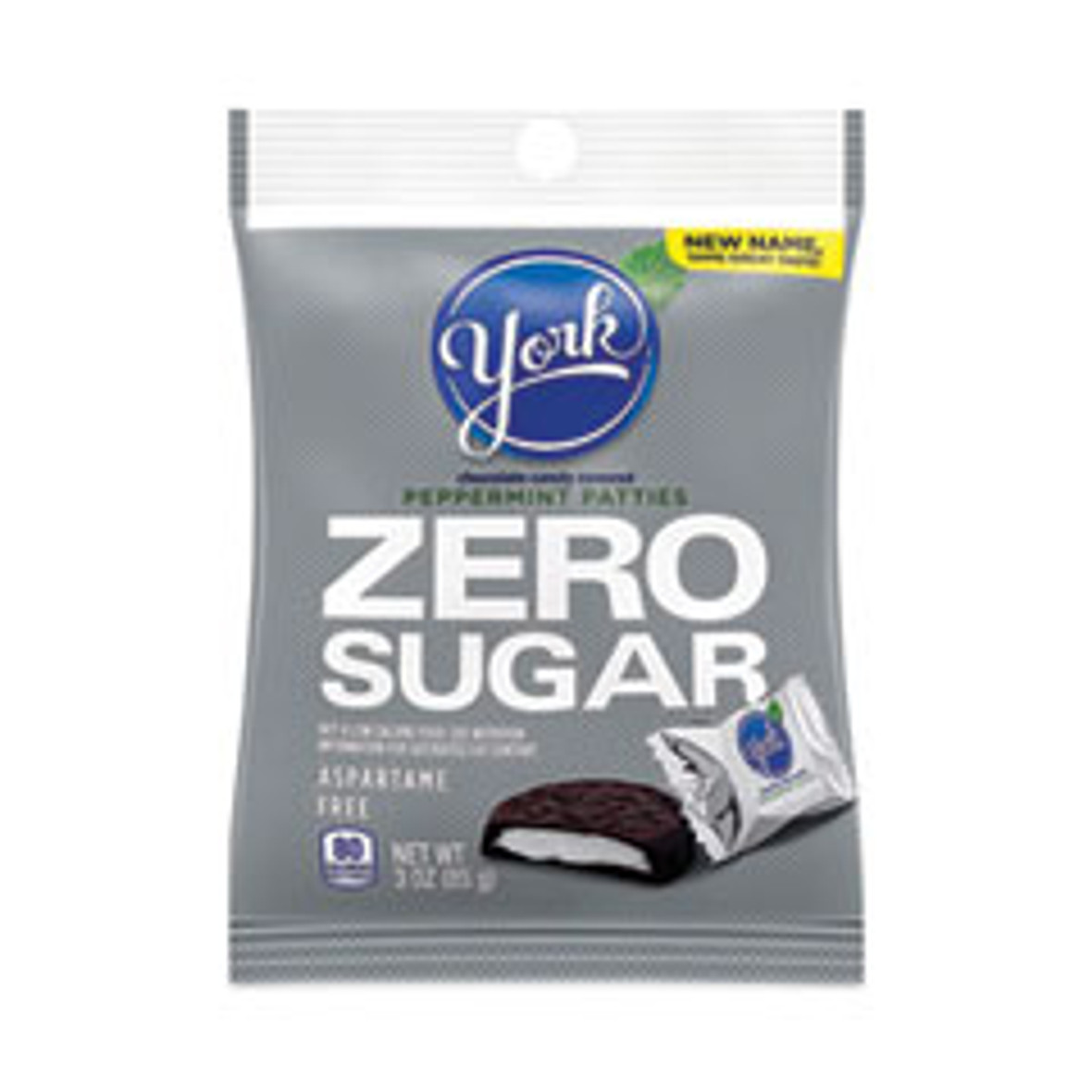 York Sugar Free Peppermint Pattie, 3 Oz Peg Bags, 12/pack