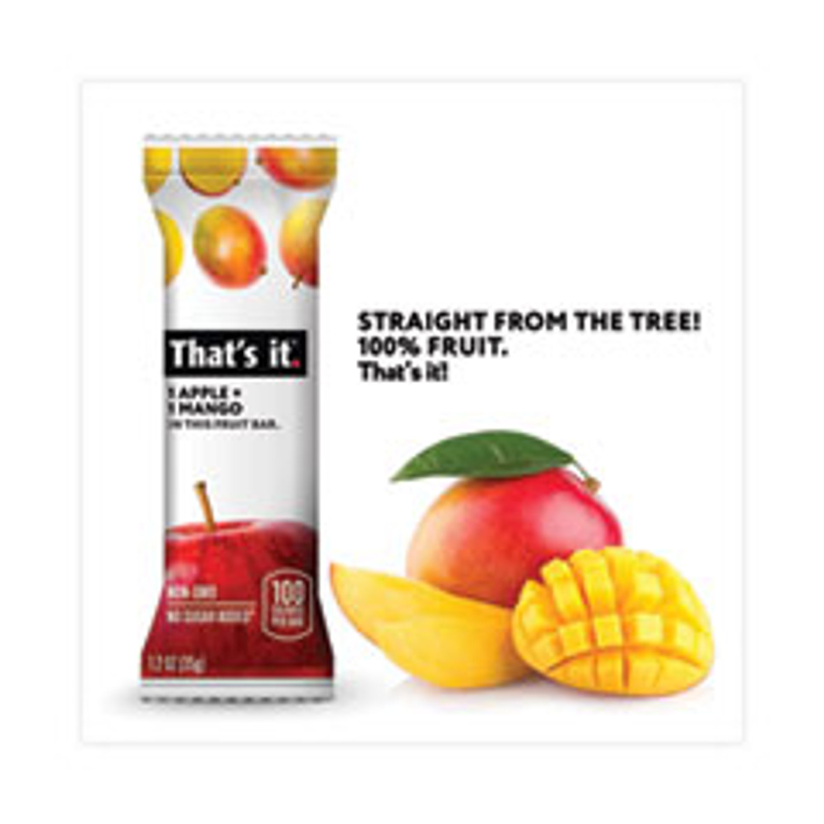 Thats it. Nutrition Bar, Gluten Free Apple And Mango Fruit, 1.2 Oz Bar, 12/box