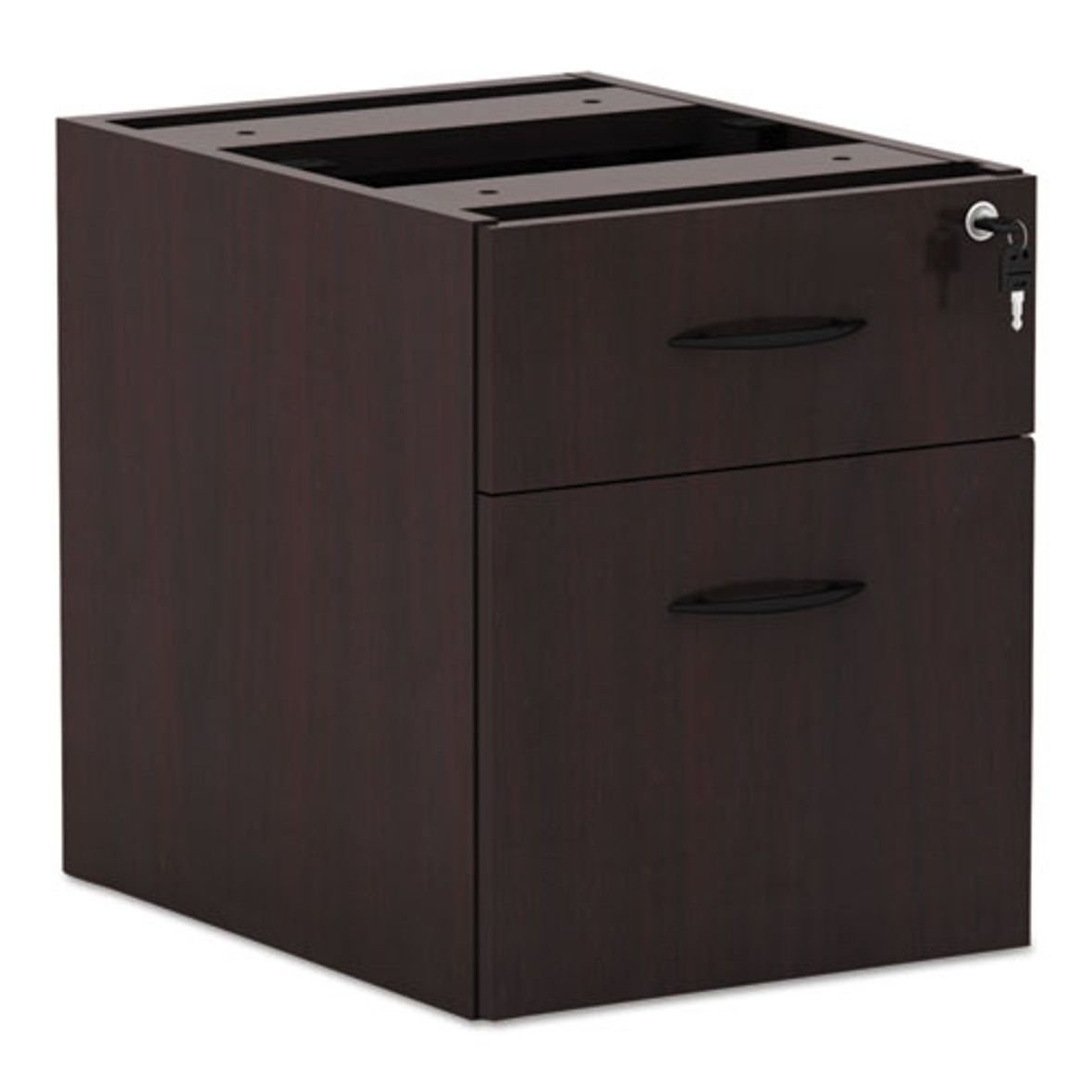 Alera Valencia Series Hanging Pedestal File, Left/right, 2-drawers: Box/file, Legal/letter, Mahogany, 15.63" X 20.5" X 19.25"