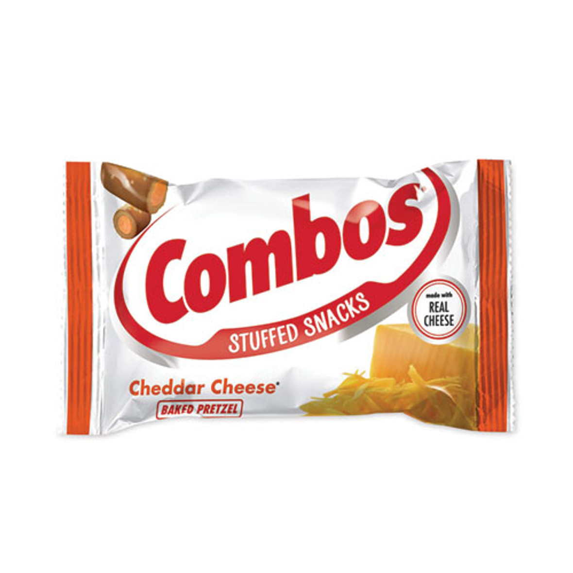 Combos Baked Snacks, 1.8 Oz Bag, Cheddar Cheese Pretzel, 18 Bags/carton