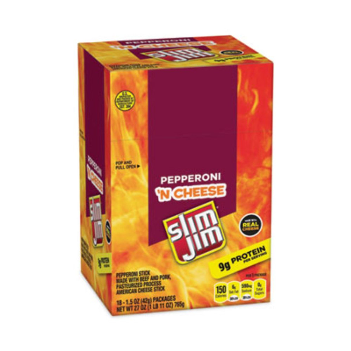 Slim Jim Pepperoni And Cheese Meat Sticks