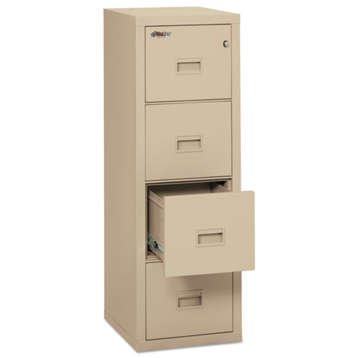 Compact Turtle Insulated Vertical File, 1-hour Fire Protection, 4 Legal/letter File Drawer, Parchment, 17.75 X 22.13 X 52.75