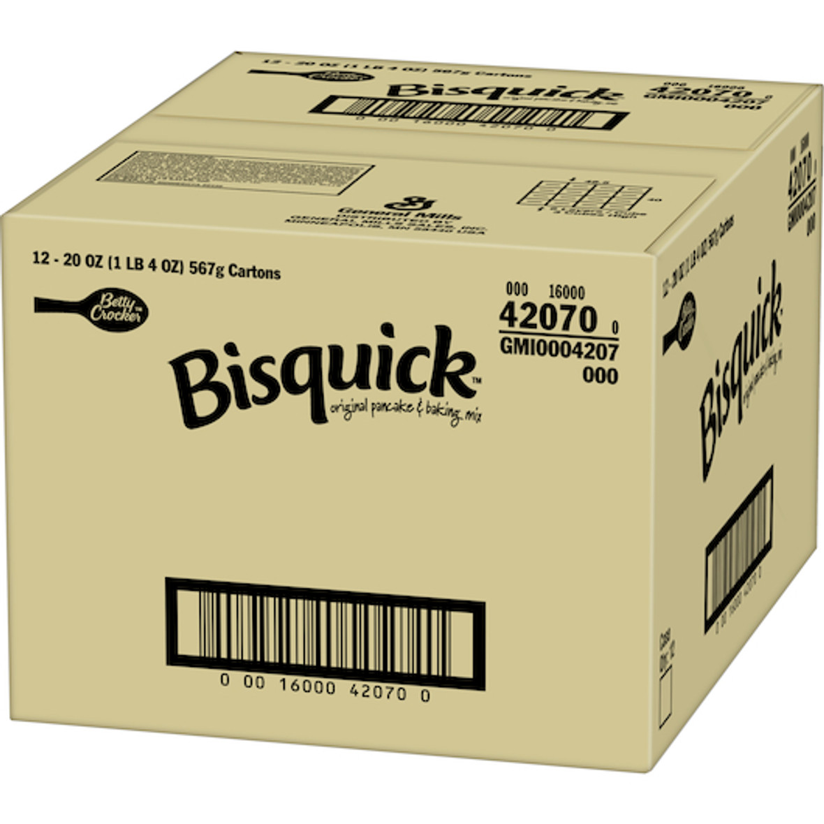 Bisquick Original Pancake and Baking Mix, 20 Ounce , 12 Per Case