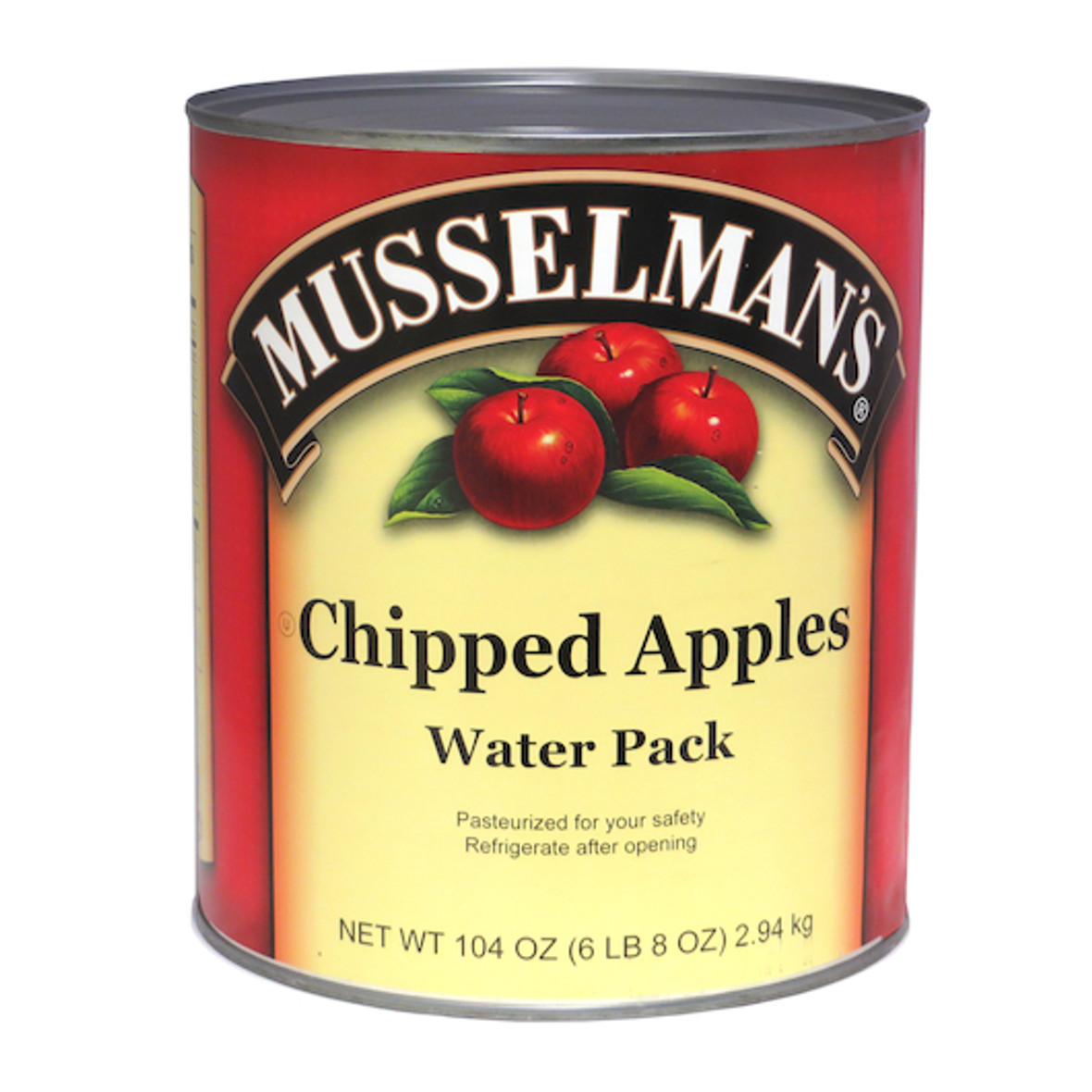 Musselman s Chipped Apples Water Pack, 104 Ounces, 6 Per Case