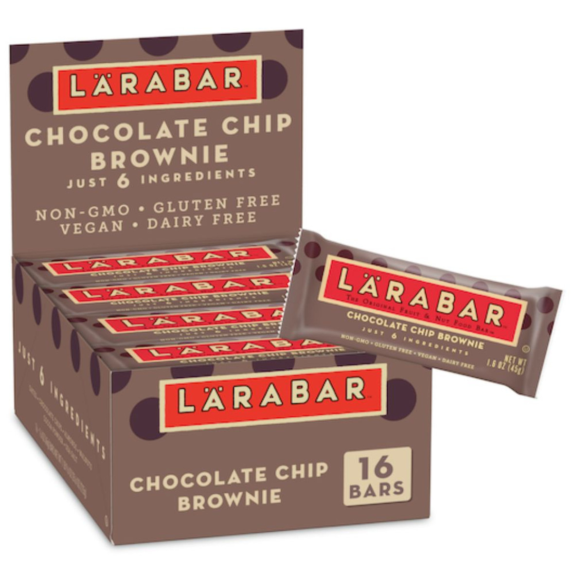 Larabar Chocolate Chip Brownie, Gluten-Free, Vegan, 1.6 Ounces