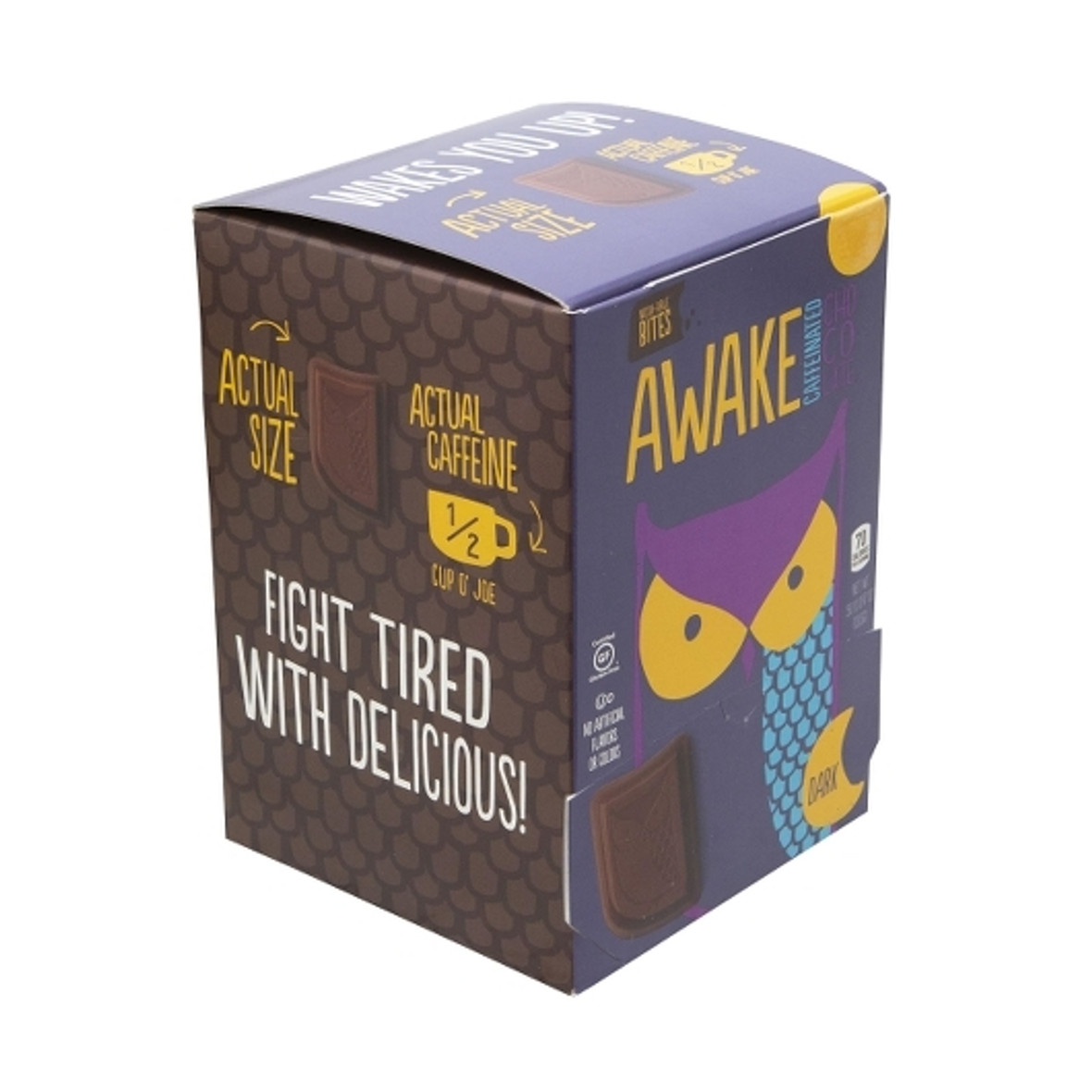 Awake Singles Caffeinated Dark Chocolate Bites, 0.48 Ounces, 300 Per Case