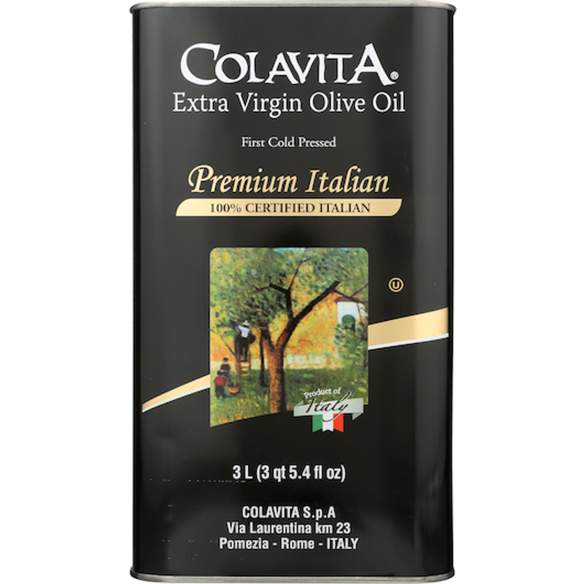 Colavita Premium Italian Extra Virgin Olive Oil, 3 Liters, 4 Per Case