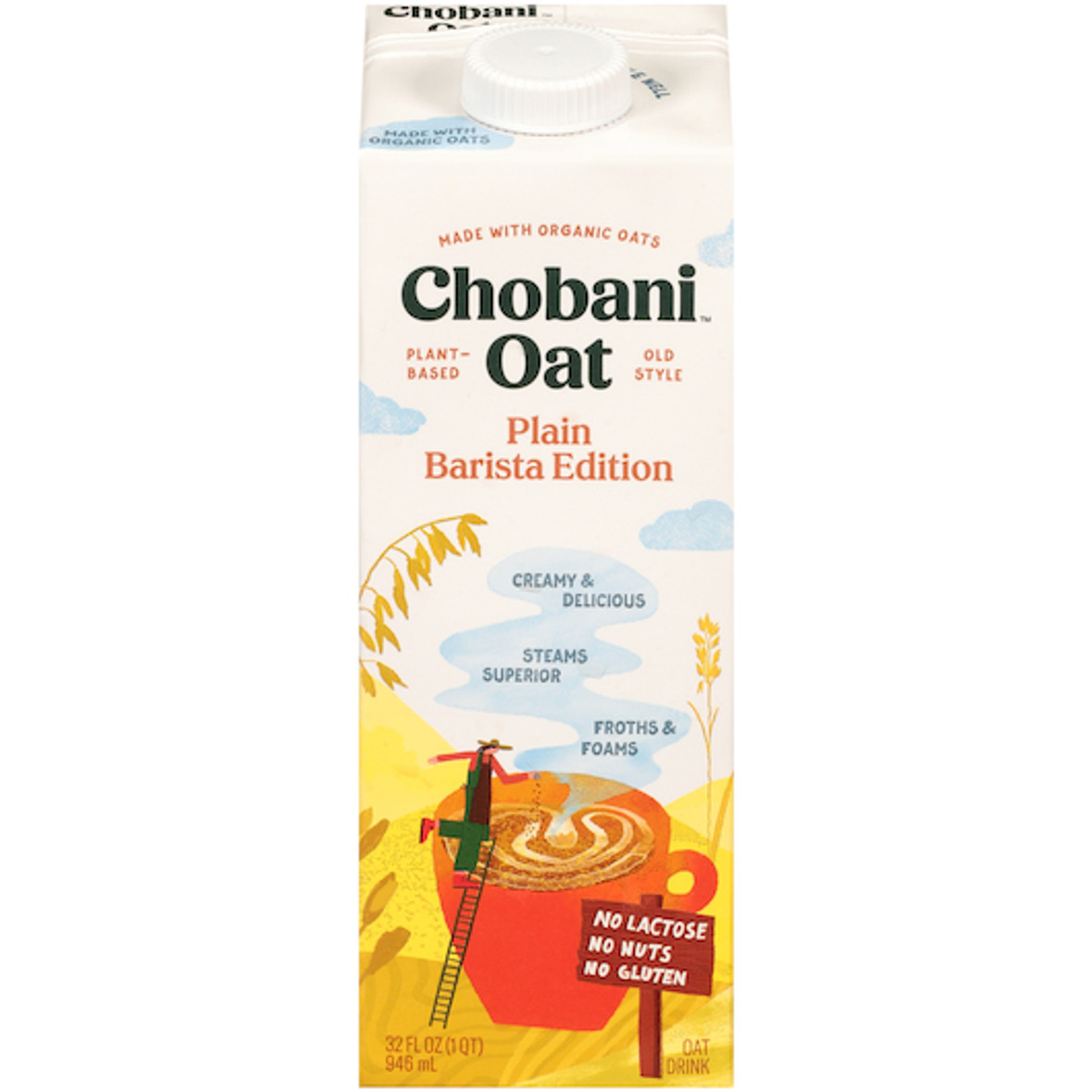 Chobani Oat Plain Barista Edition, 32 Ounces