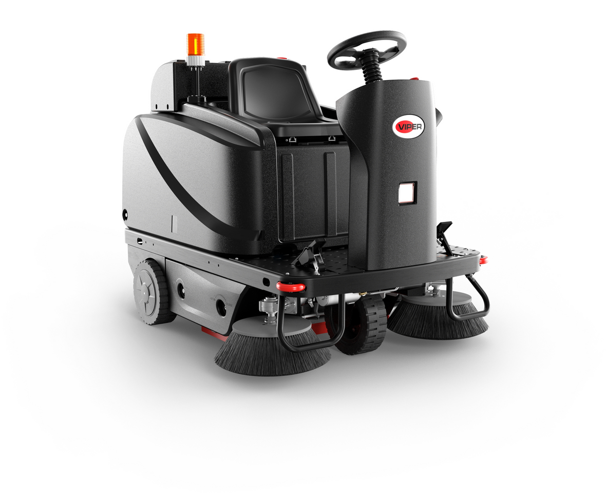 Viper ROS1300 51" Ride-on Sweeper, Right and Left Side Brooms Included, 34 gallon Hopper. 25 Amp Shelf Charger, No batteries