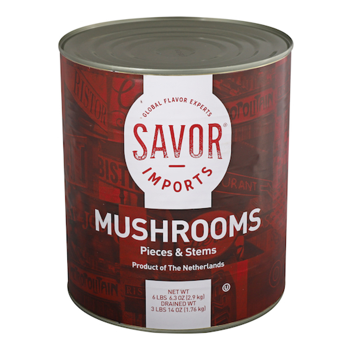 Savor Imports Mushroom Pieces & Stems, #10 Can, 6 Per Case