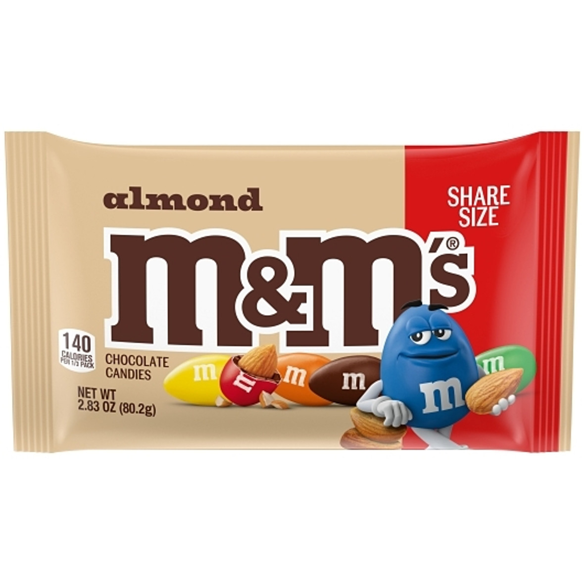M&M s Almond Sharing Size, 2.83 Ounces, 18 Per Box, 6 Per Case M&M s Almond Sharing Size, 2.83 Ounces, 18 Per Box, 6 Per Case