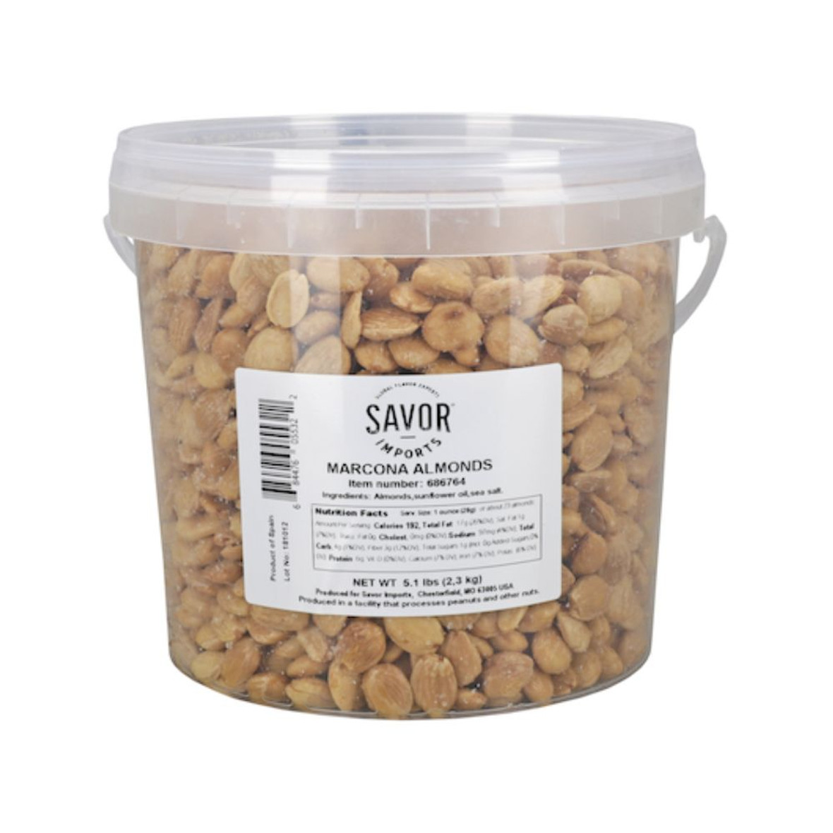 Savor Imports Fried & Salted Marcona Almond, 5 Pound